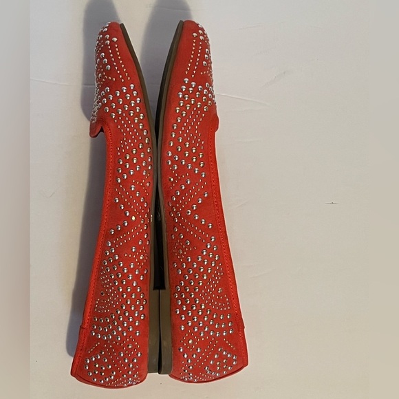 Aldo Khabou Red Rhinestone Embellished Women's Flats - Picture 14 of 16